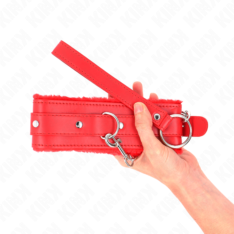 KINK - COLLARE CON GUINZAGLIO 65 CM CON CINTURINO ROSSO 36-42 CM X 5,5 CM