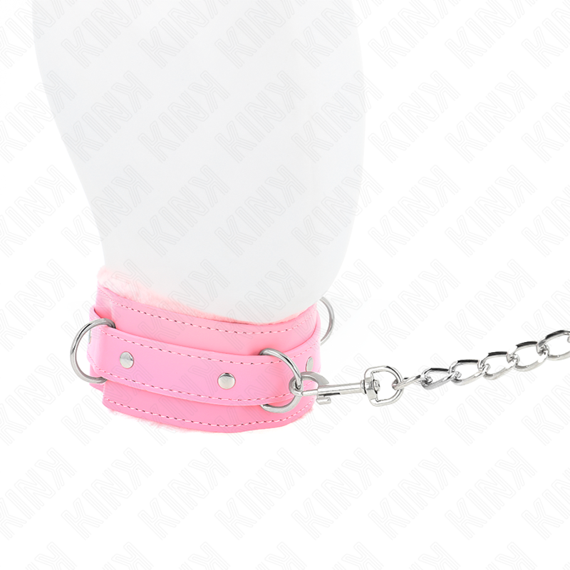 KINK - COLLARE CON GUINZAGLIO 65 CM CON CINGHIE ROSA 36-42 CM X 5,5 CM