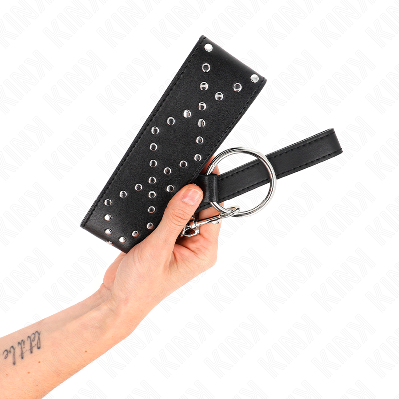 KINK - COLLARE CON GUINZAGLIO 65 CM CON BORCHIE ARGENTO MODELLO 3 REGOLABILE 36-43 CM X 5 CM