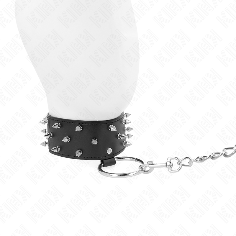 KINK - COLLARE CON GUINZAGLIO 65 CM MODELLO 5 CON BORCHIE REGOLABILE 36-43 CM X 5 CM