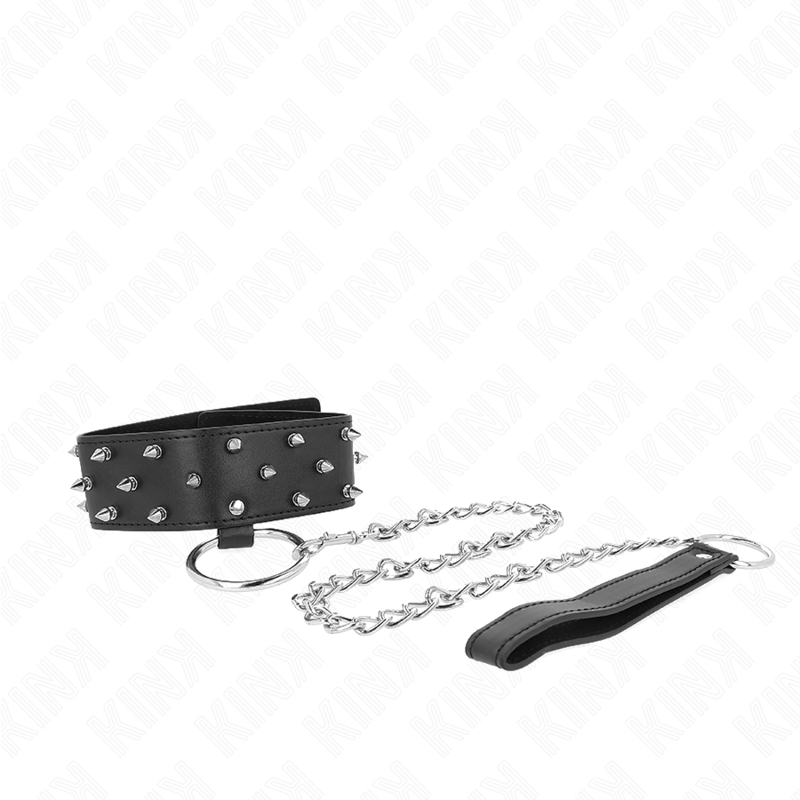 KINK - COLLARE CON GUINZAGLIO 65 CM MODELLO 5 CON BORCHIE REGOLABILE 36-43 CM X 5 CM