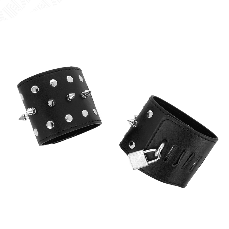 KINK - CINTURINI PER POLSI PUNK CON PUNTE 25 X 6 CM