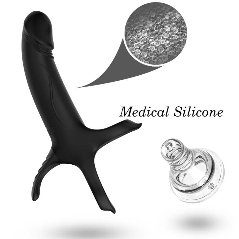 ARMONY - ANELLO PENE VIBRANTE CON DILDO NERO