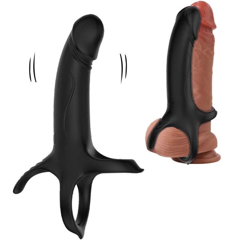 ARMONY - ANELLO PENE VIBRANTE CON DILDO NERO