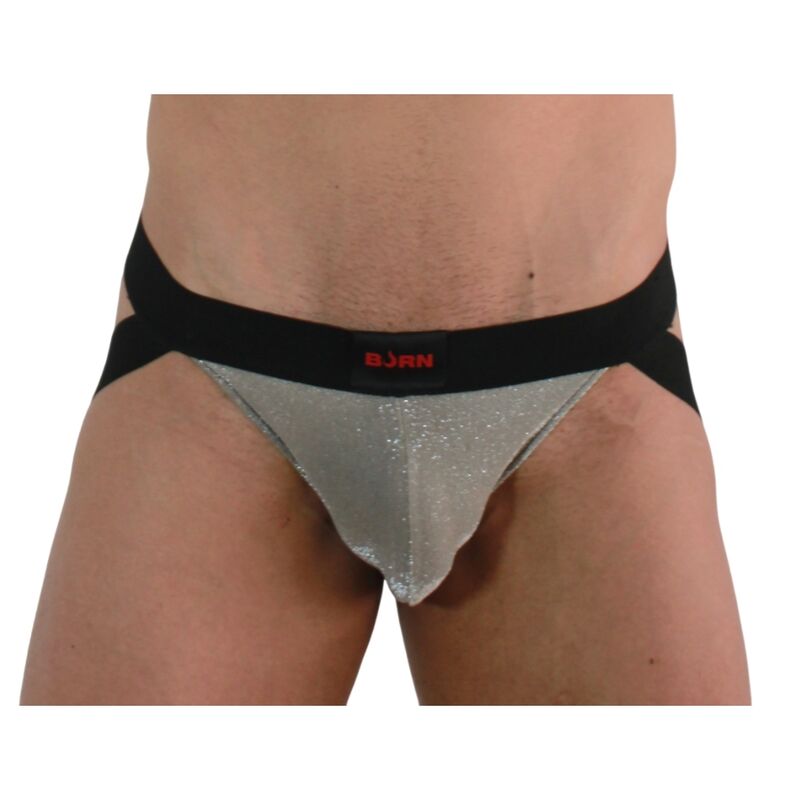 JOCK STRAP UOMO 001 BEIGE / NERO BRILLANTE  S