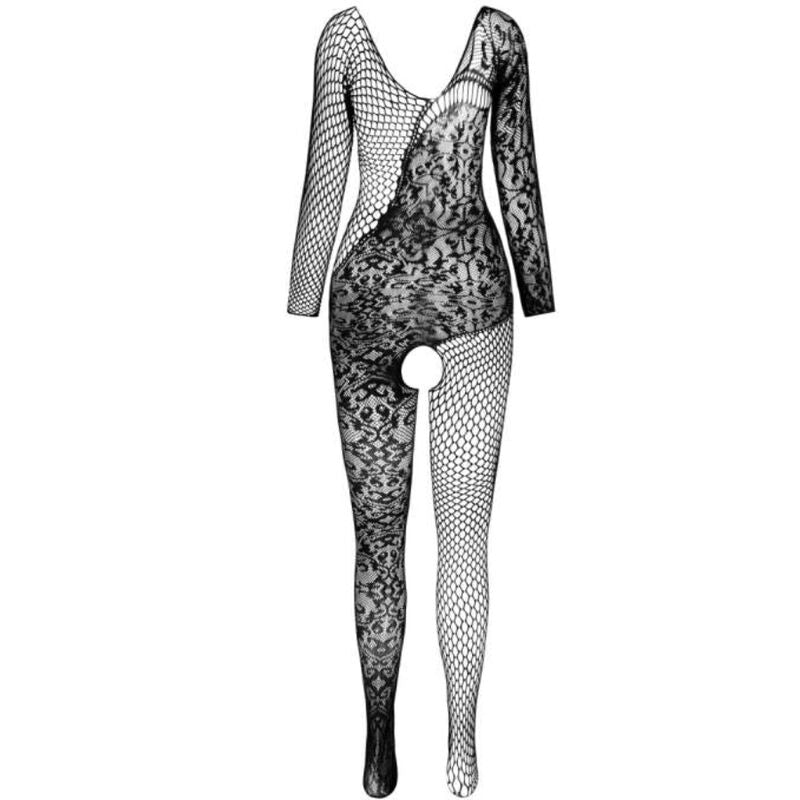 BODYSTOCKING SENSUALE NERO, PIZZO TRASPARENTE, TAGLIA UNICA