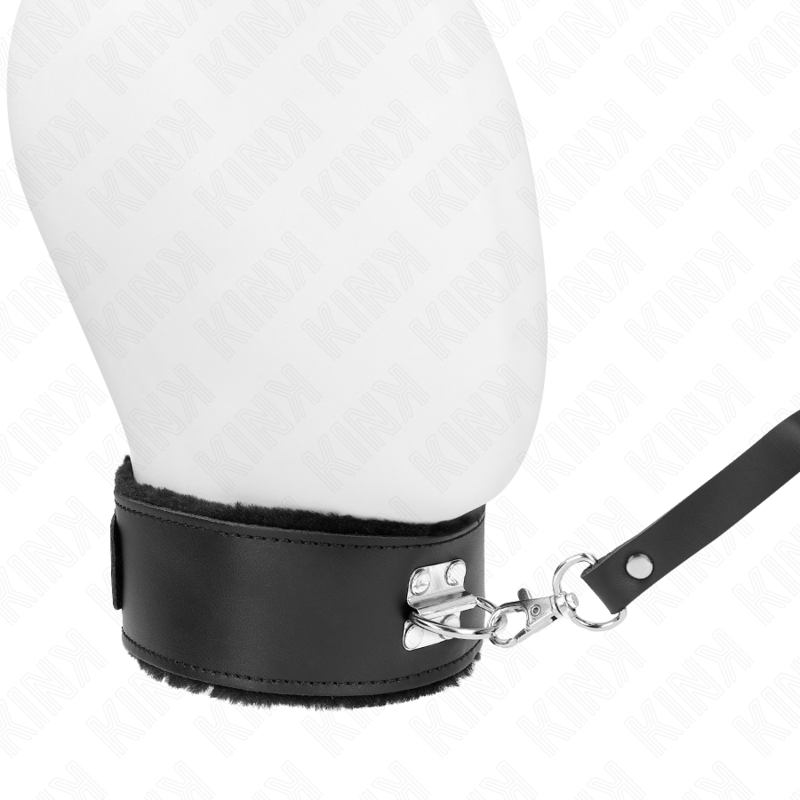 KINK - COLLARE CON GIUNZAGLIO 116 CM CON CINTURINO IN PELLE NERA REGOLABILE 40-48 CM X 6 CM