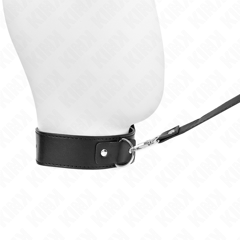 KINK - COLLARE CON GUINZAGLIO 116 CM CINTURINO NERO REGOLABILE 32-50 CM X 8 CM
