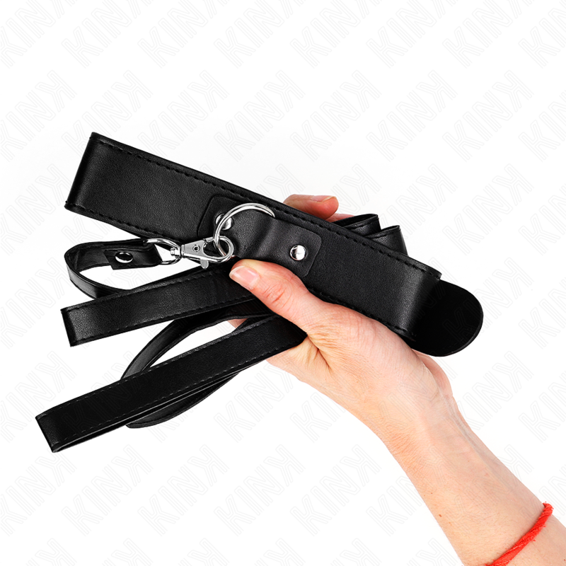 KINK - COLLARE CON GUINZAGLIO 116 CM CINTURINO NERO REGOLABILE 32-50 CM X 8 CM