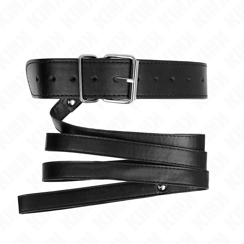 KINK - COLLARE CON GUINZAGLIO 116 CM CINTURINO NERO REGOLABILE 32-50 CM X 8 CM