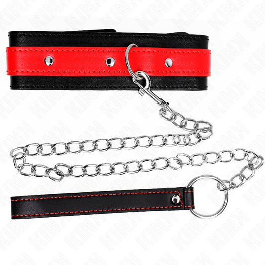 KINK - COLLARE CON CINTURINO ROSSO 65 CM REGOLABILE 36-43 CM X 5 CM