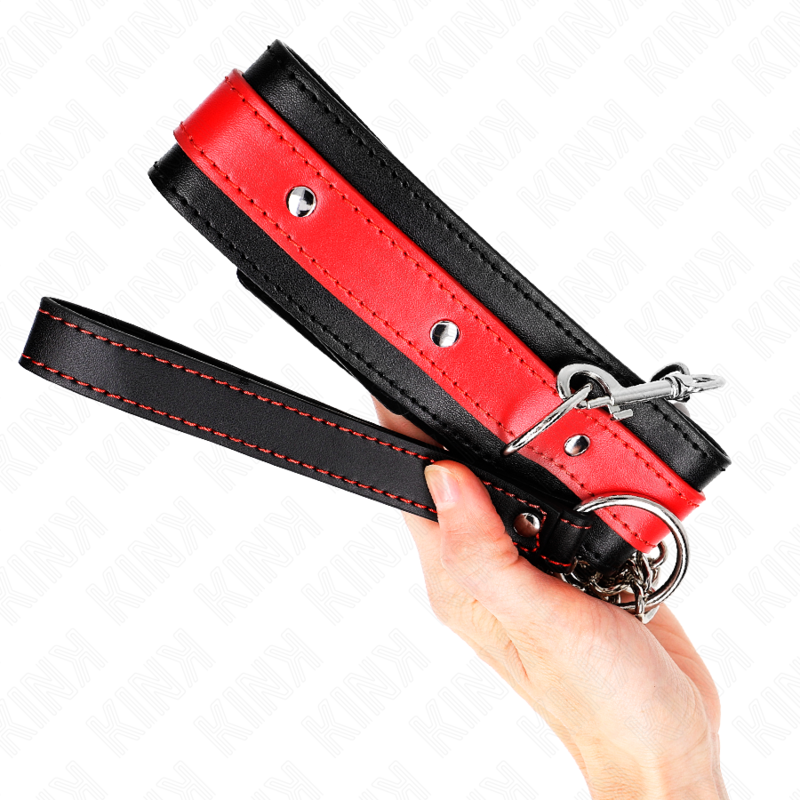 KINK - COLLARE CON CINTURINO ROSSO 65 CM REGOLABILE 36-43 CM X 5 CM