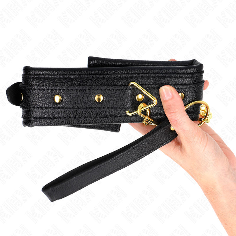 KINK - COLLARE CON GUINZAGLIO IN SIMILPELLE SPUGNA MODELLO 1 REGOLABILE 37-54 CM X 3 CM