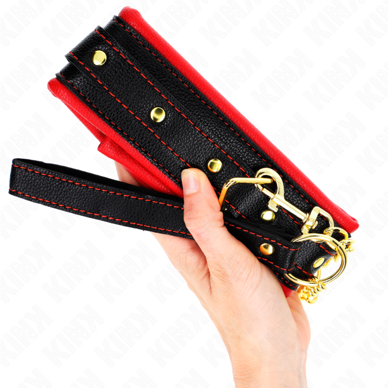 KINK - COLLARE CON GUINZAGLIO IN SIMILPELLE  MODELLO 2 REGOLABILE 37-54 CM X 3 CM