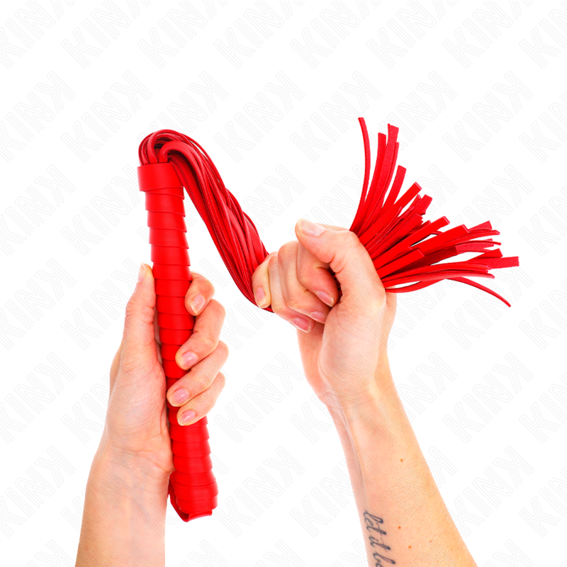 KINK - FRUSTA CON MANICO ROSSO TESTURIZZATO 48,5 CM