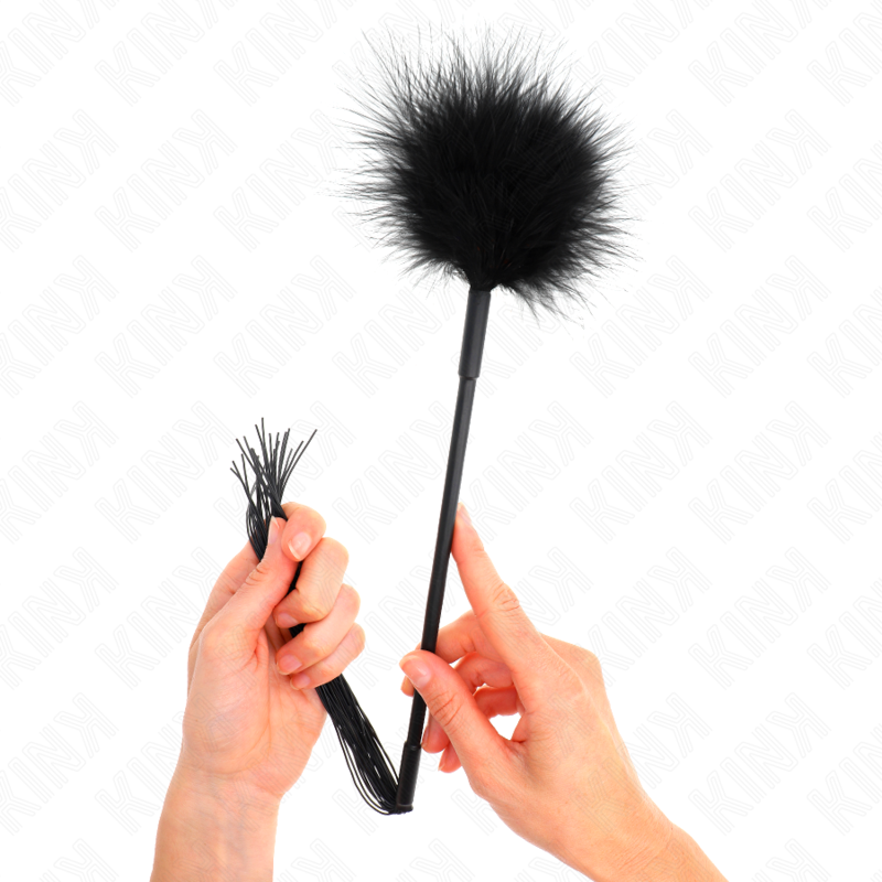 KINK - FRUSTA IN SILICONE CON SOLLETICATORE DI PIUME 47 CM