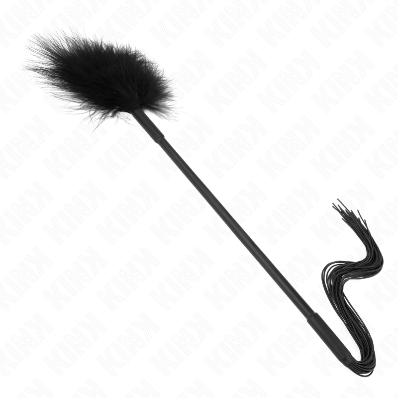 KINK - FRUSTA IN SILICONE CON SOLLETICATORE DI PIUME 47 CM