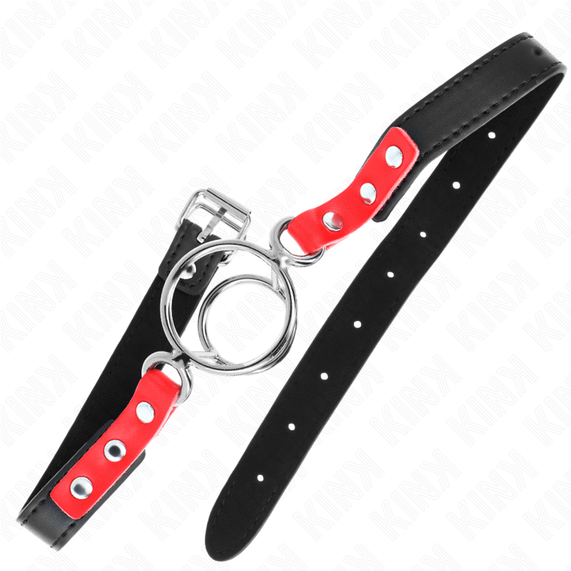 KINK - GAG CON ANELLI MULTIPLI 4 / 4,8 CM ROSSO 38 X 56 CM