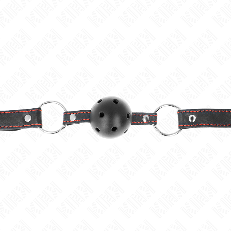 KINK - BALL GAG CON SFERA FORATA 4,5 CM NERA MODELLO 2 MISURA 65 x 2,5 CM