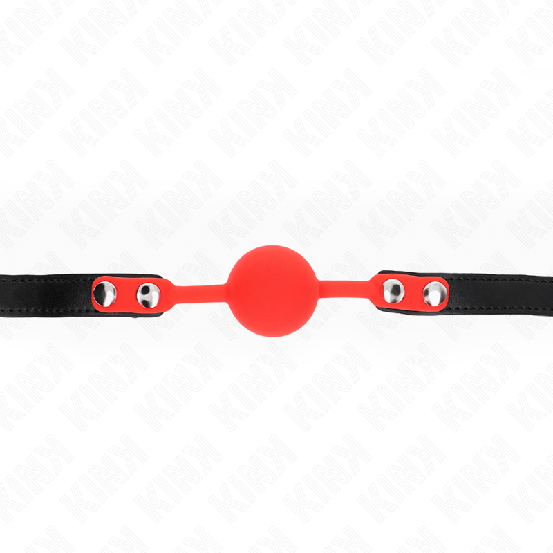 KINK - BALL GAG IN SILICONE CON SFERA 4 CM ROSSA CON LUCCHETTO MISURA 60 x 2 CM