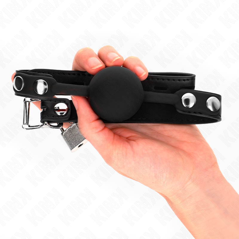 KINK - BALL GAG IN SILICONE CON SFERA 4 CM CON LUCCHETTO MISURA 60 x 2 CM