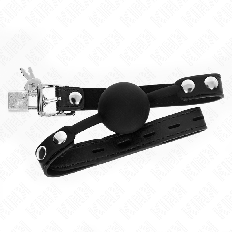 KINK - BALL GAG IN SILICONE CON SFERA 4 CM CON LUCCHETTO MISURA 60 x 2 CM