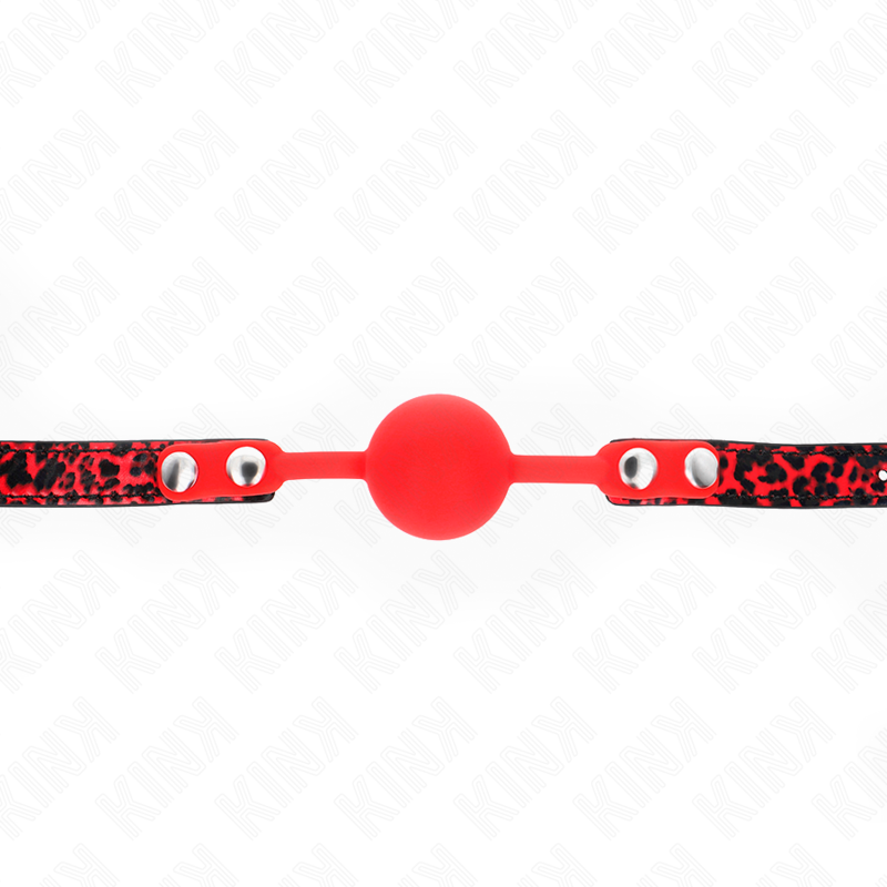 KINK - BALL GAG IN SILICONE CON SFERA 4 CM ROSSA MODELLO 2 MISURA 60 x 2 CM