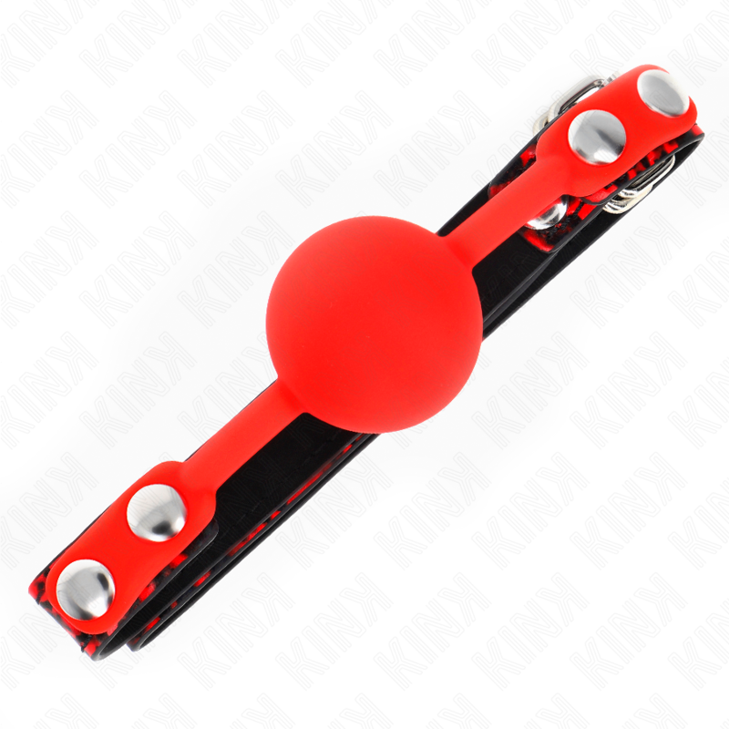 KINK - BALL GAG IN SILICONE CON SFERA 4 CM ROSSA MODELLO 2 MISURA 60 x 2 CM