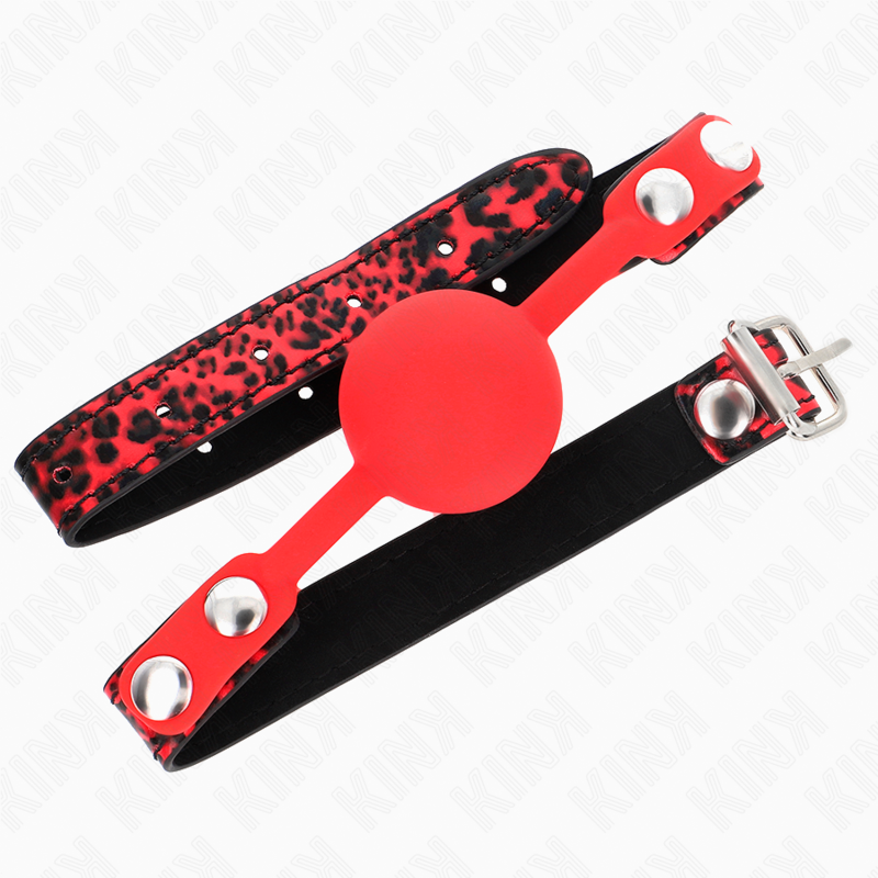 KINK - BALL GAG IN SILICONE CON SFERA 4 CM ROSSA MODELLO 2 MISURA 60 x 2 CM