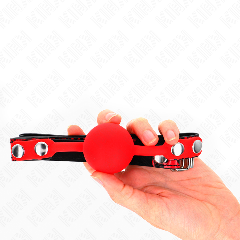 KINK - BALL GAG IN SILICONE CON SFERA 4 CM ROSSA MODELLO 2 MISURA 60 x 2 CM