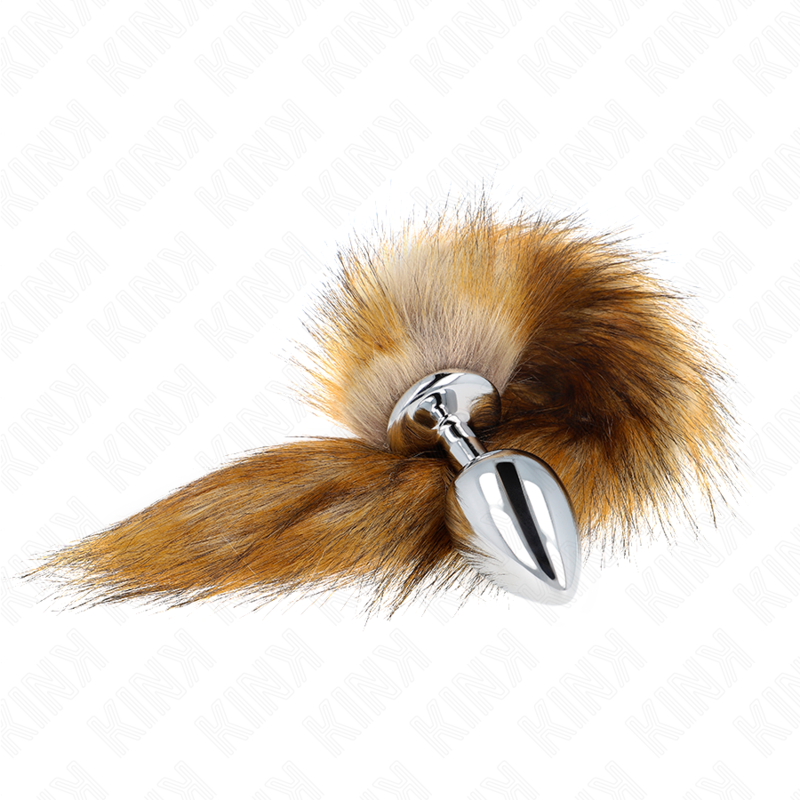 KINK - PLUG ANALE  10 X 4 CM CON CODA SINTETICA 40 CM CARAMEL TAGLIA L