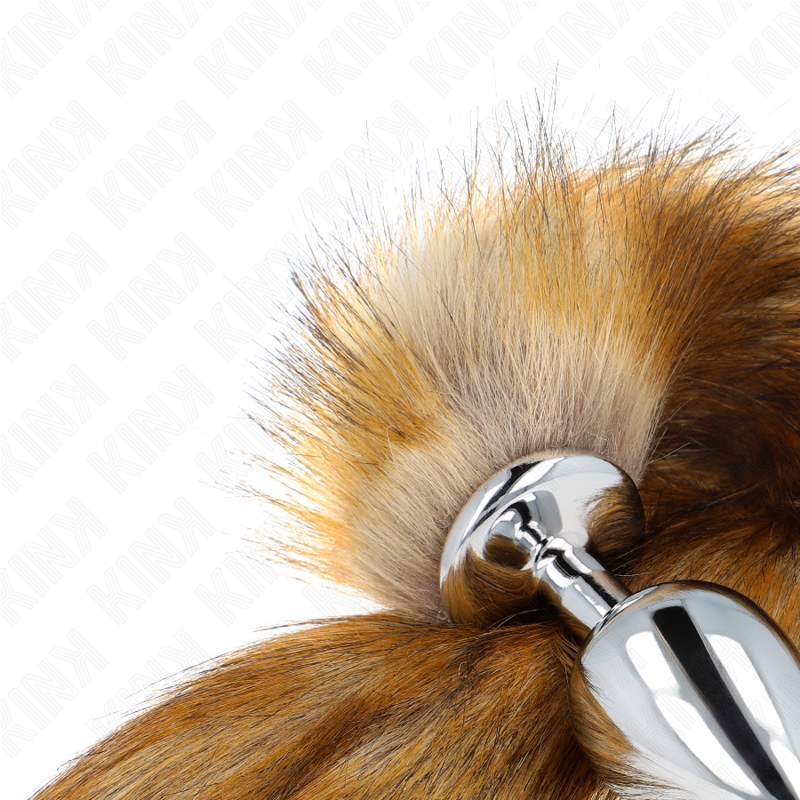 KINK - PLUG ANALE  10 X 4 CM CON CODA SINTETICA 40 CM CARAMEL TAGLIA L