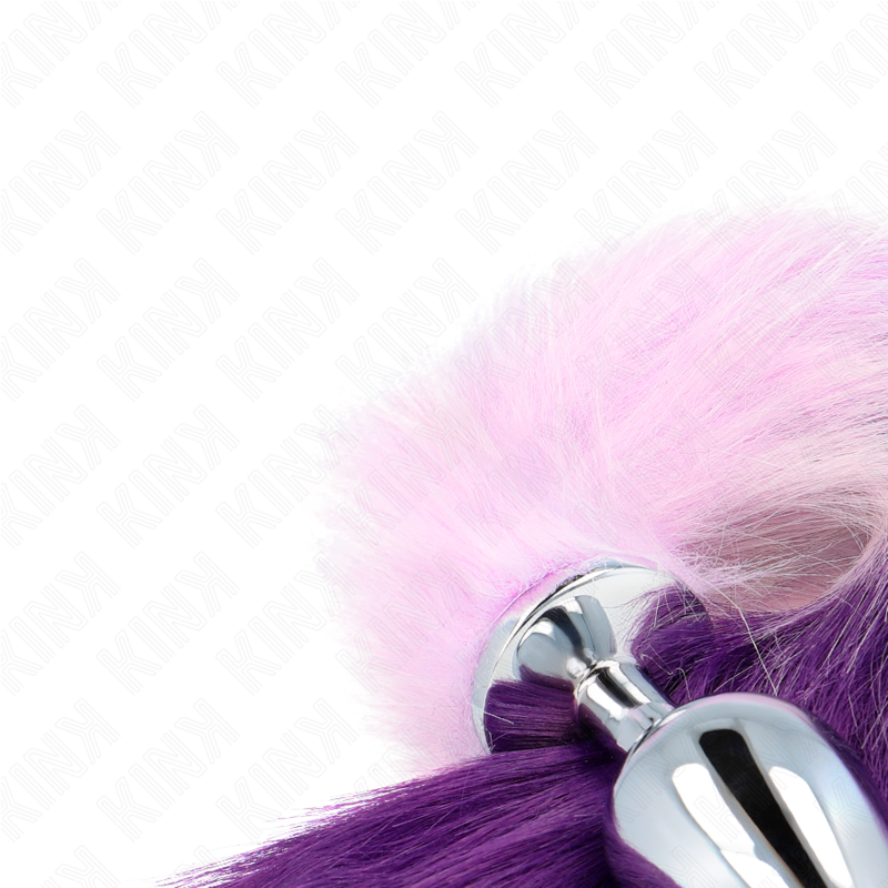 KINK - PLUG ANALE 10 X 4 CM CON CODA SINTETICA 40 CM VIOLA TAGLIA L