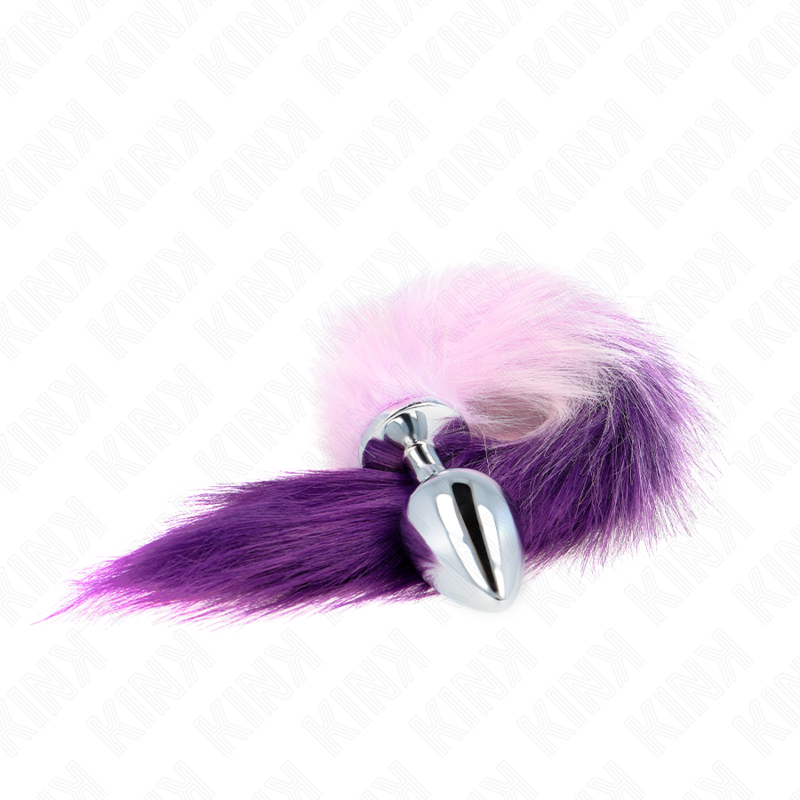KINK - PLUG ANALE 10 X 4 CM CON CODA SINTETICA 40 CM VIOLA TAGLIA L