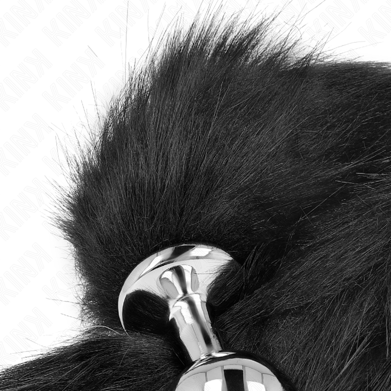 KINK - PLUG ANALE 8 X 3,5 CM CON CODA SINTETICA 40 CM NERO TAGLIA M