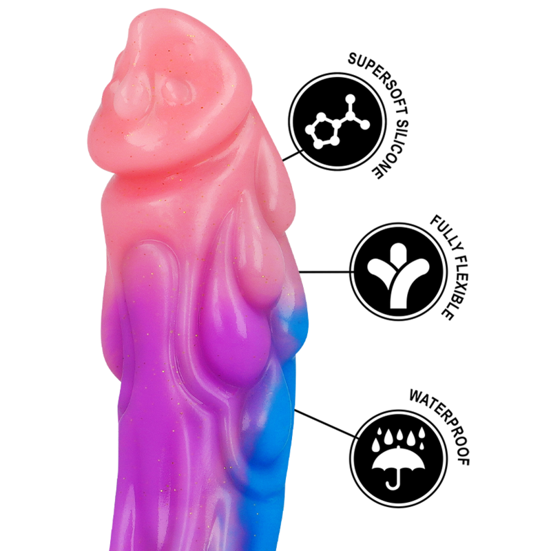 DILDO IN SILICONE CON VENTOSA, DESIGN SCULTOREO, BASE ADERENTE