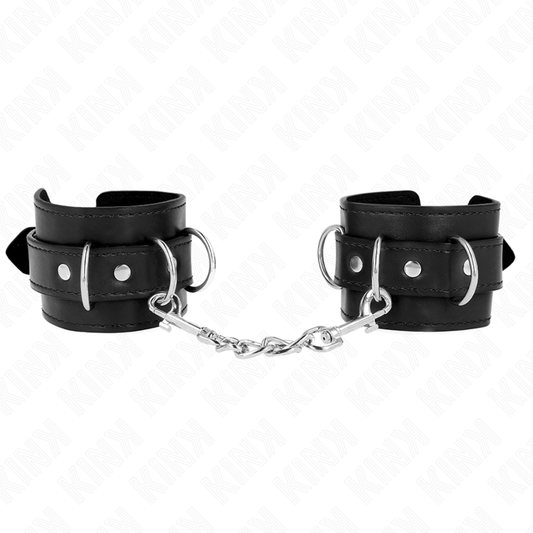 KINK - CINTURE PER POLSI CON 3 ANELLI A D REGOLABILI NERE 17,5-25 CM X 6 CM