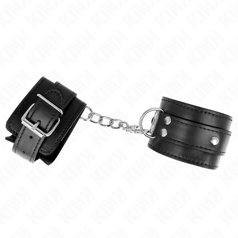 KINK - CINTURE PER POLSI CON 3 ANELLI A D REGOLABILI NERE 17,5-25 CM X 6 CM