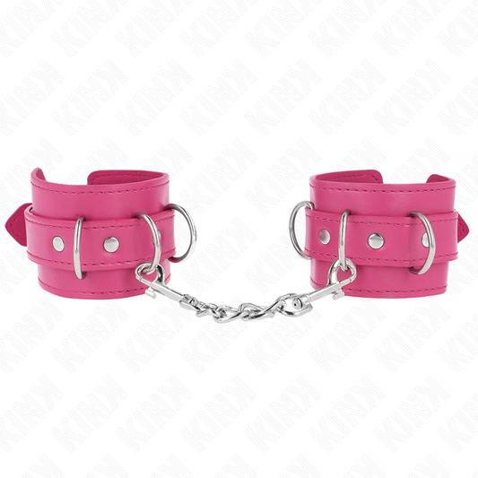 KINK - 3 CINTURE PER POLSI CON ANELLI A D REGOLABILI ROSA 17,5-25 CM X 6 CM