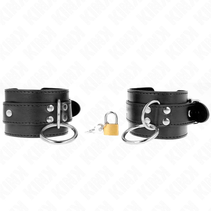 KINK - CINTURE DI SICUREZZA PER I POLSI CON ANELLO DI BLOCCAGGIO NERO REGOLABILI 20-28 CM X 5,5 CM