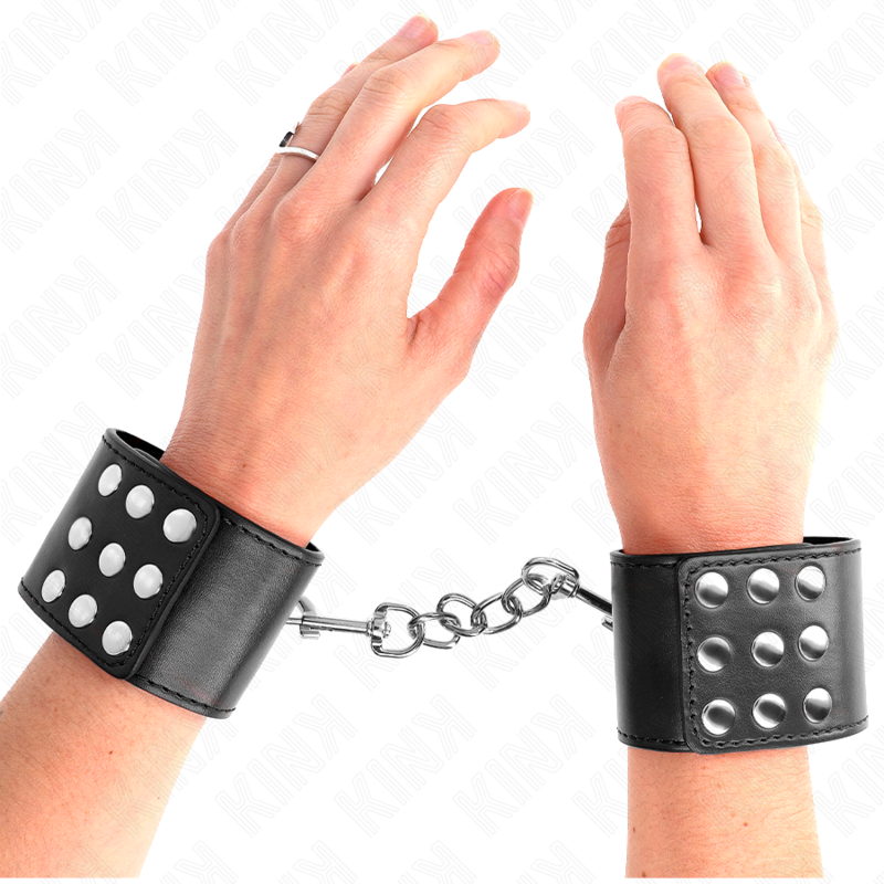 KINK - MANETTE CON CHIUSURA A SCATTO NERE REGOLABILI 19-24 CM X 5,5 CM
