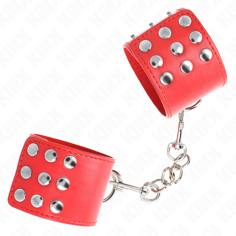 KINK - MANETTE CON CHIUSURA A SCATTO ROSSE REGOLABILI 19-24 CM X 5,5 CM