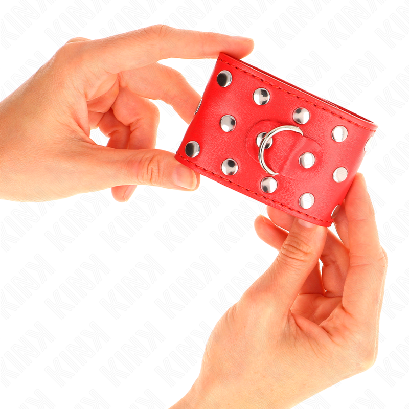 KINK - MANETTE CON CHIUSURA A SCATTO CON RIVETTI ROSSI REGOLABILI 19-24 CM X 5,5 CM