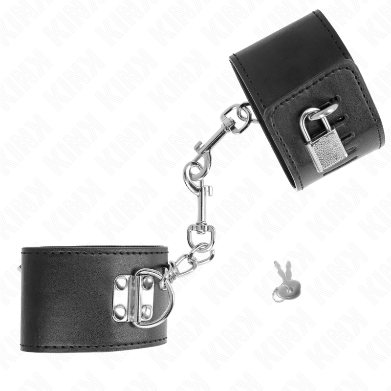 KINK - MANETTE CON CHIUSURA A LUCCHETTO NERE REGOLABILI 16-23 CM X 5,5 CM
