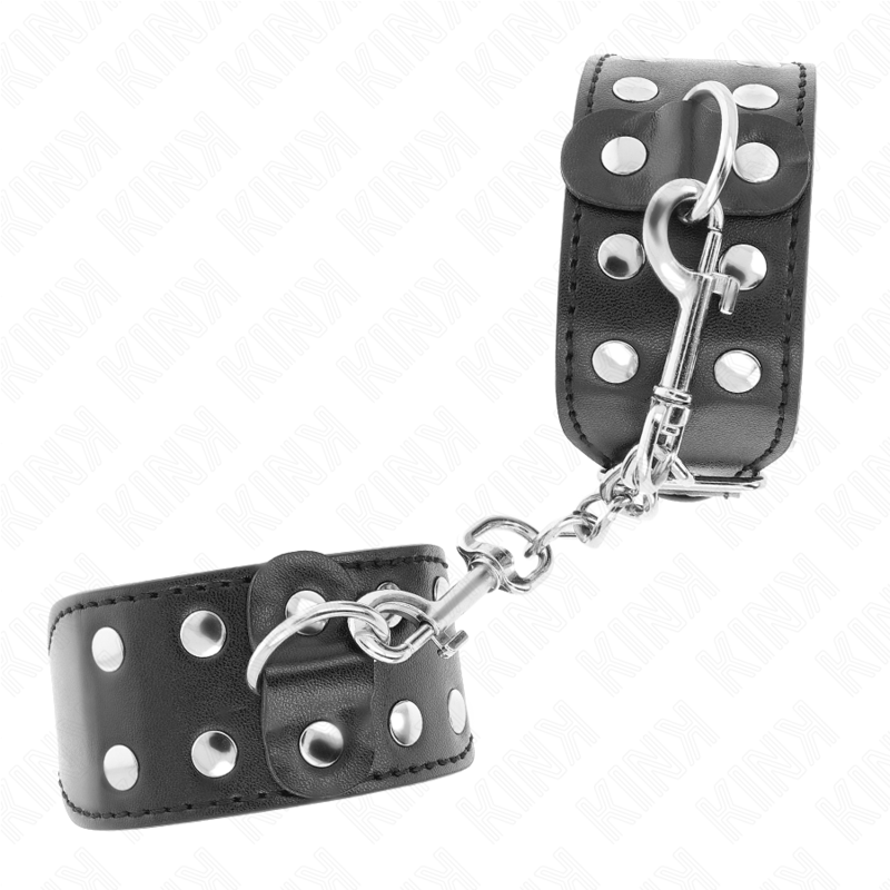 KINK - MANETTE CON DOPPIA LINEA DI BORCHIE NERE REGOLABILI