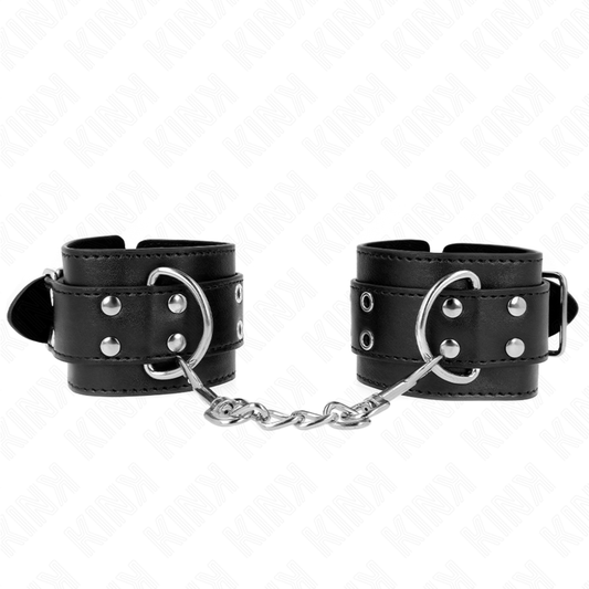 KINK - CINTURINI DA POLSO CON DOPPIA FIBBIA NERI REGOLABILI 19-26 CM