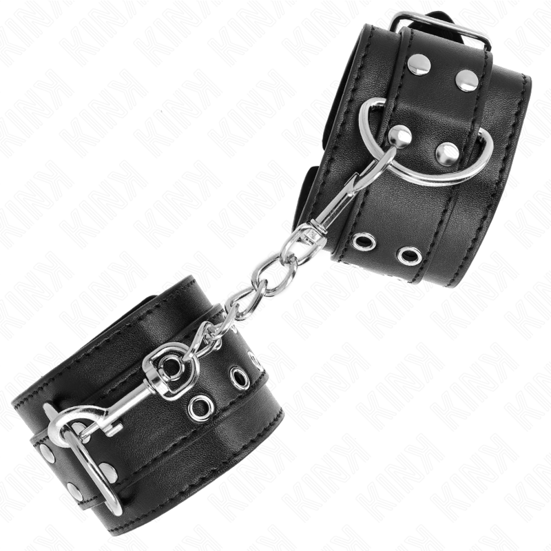 KINK - MANETTE CON DOPPIA FIBBIA NERE REGOLABILI 19-26 CM