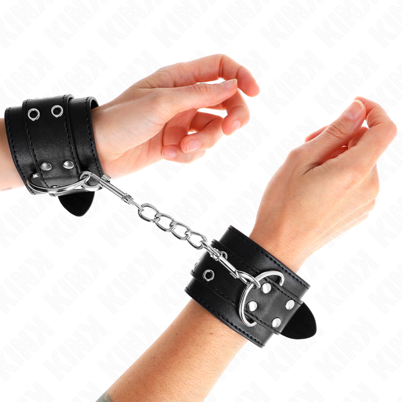 KINK - MANETTE CON DOPPIA FIBBIA NERE REGOLABILI 19-26 CM