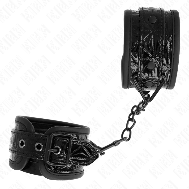 KINK - MANETTE CON MOTIVO A ROMBO NERI REGOLABILI 17-26 CM X 5,5 CM