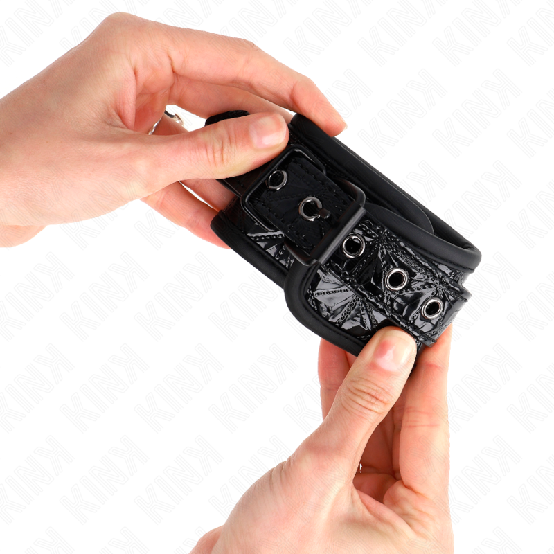 KINK - MANETTE CON MOTIVO A ROMBO NERI REGOLABILI 17-26 CM X 5,5 CM